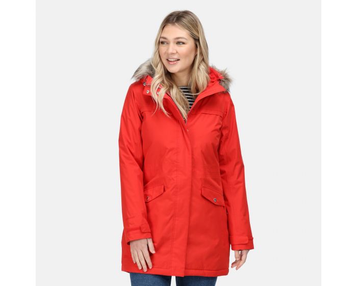 women's serleena fur trimmed waterproof insulated jacket black